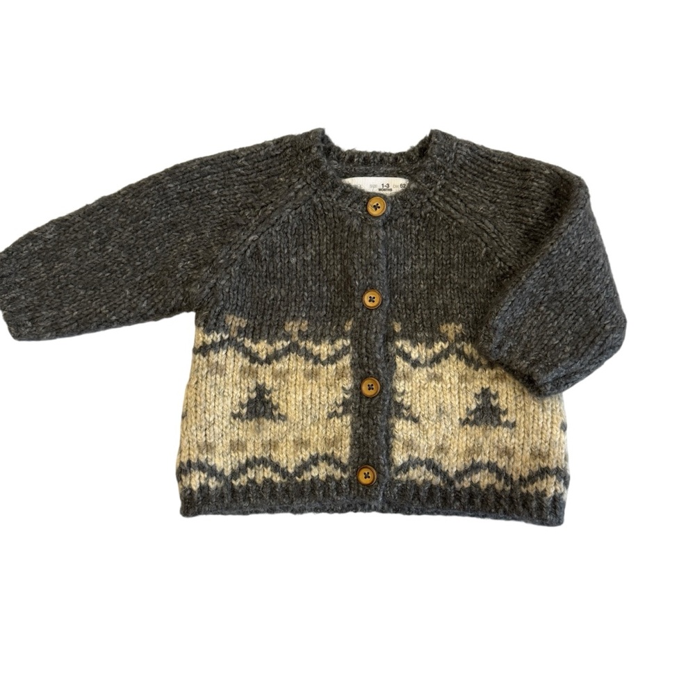 Zara Baby Cable Knit Sweater / Cardigan – Size 1-3M